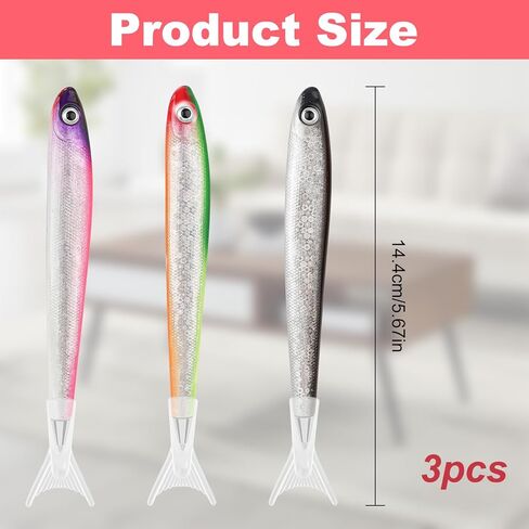 Marine Fish Ballpoint Pen - 3 PCS Novelty Fish Shaped Pens, Cute Fishing Birthday Party Favors Decoration Writing Ballpoint Pens, Novelty Sea Animal Pen for Fishing Party, Office & School Supplies in Saudi Arabia