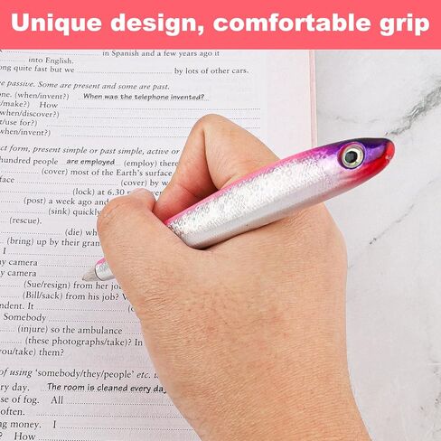 Marine Fish Ballpoint Pen - 3 PCS Novelty Fish Shaped Pens, Cute Fishing Birthday Party Favors Decoration Writing Ballpoint Pens, Novelty Sea Animal Pen for Fishing Party, Office & School Supplies in Saudi Arabia