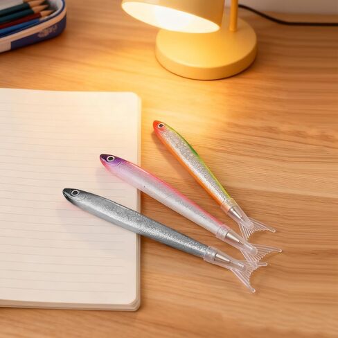 Marine Fish Ballpoint Pen - 3 PCS Novelty Fish Shaped Pens, Cute Fishing Birthday Party Favors Decoration Writing Ballpoint Pens, Novelty Sea Animal Pen for Fishing Party, Office & School Supplies in Saudi Arabia