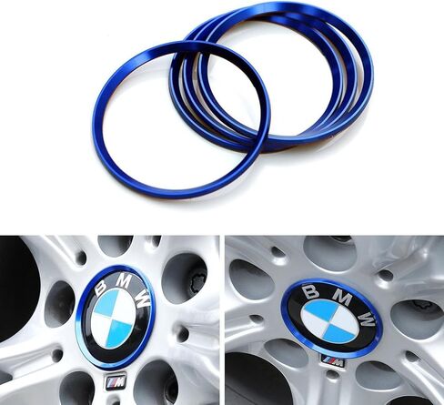 4 Pieces Alloy Car Wheel Rim Center Cap Hub Rings Decoration fit for Audi A3 A4 A5 Q3 Q5 Q7 TT Quattro, BMW X1 X3 X5 1 3 5 6 7 Series (Red) in Kuwait