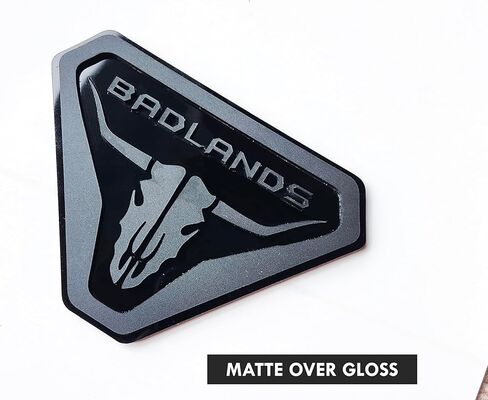 2X Badlands Emblem Badge Logo Compatible with Ford Bronco Truck Sport Offroad 4x4 (Matte Over Gloss) in Saudi Arabia