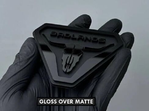 2X Badlands Emblem Badge Logo Compatible with Ford Bronco Truck Sport Offroad 4x4 (Matte Over Gloss) in Saudi Arabia