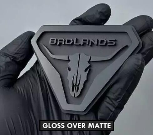 2X Badlands Emblem Badge Logo Compatible with Ford Bronco Truck Sport Offroad 4x4 (Matte Over Gloss) in Saudi Arabia