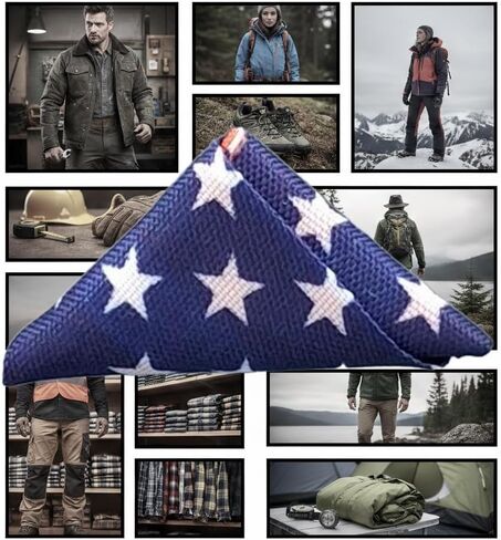 The Folded Standard Folded American Flag Memorial Veteran Lapel Pin on Wooden Backer - Patriotic Pins for Clothing, Hats, Backpacks and Bags - Memorial Day Pins for Men and Women in Saudi Arabia