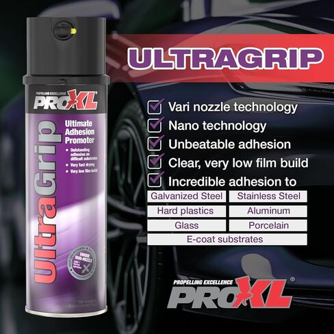 ProXL UltraGrip Adhesion Promoter Aerosol - 500 ml | Superior Adhesion on Difficult Surfaces | Fast Drying Formula | Ideal for Plastics, Alloys & Composites | Clear Finish | Easy Application in Kuwait