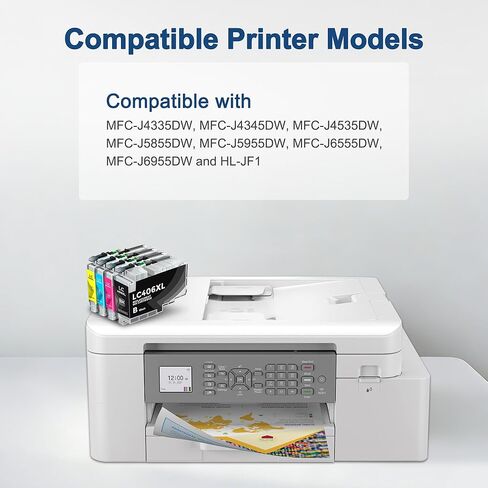 Pristar Compatible LC406XL LC406 Ink Cartridges for Brother Printer Replacement for Brother Ink Cartridges LC406 LC406XL Work with Brother MFC-J4335DW J5855DW J6555DW J6955DW Printer,4 Pack High Yield in Kuwait