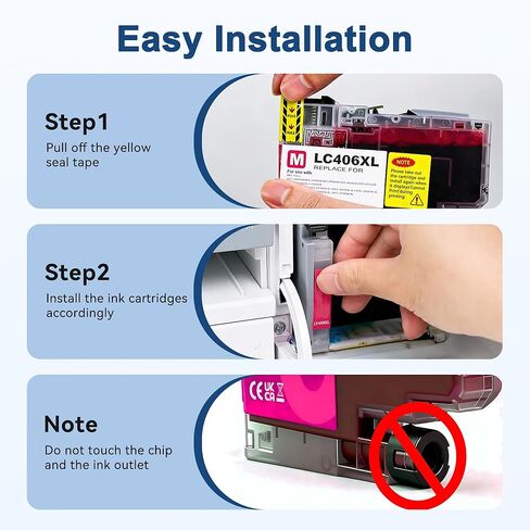 Pristar Compatible LC406XL LC406 Ink Cartridges for Brother Printer Replacement for Brother Ink Cartridges LC406 LC406XL Work with Brother MFC-J4335DW J5855DW J6555DW J6955DW Printer,4 Pack High Yield in Kuwait