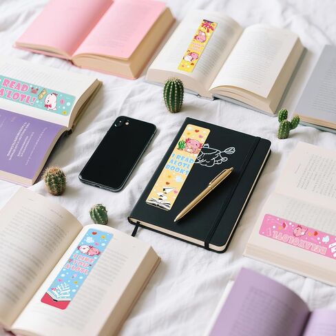 Cute Axolotl UV DTF Stickers - 24 Sheets Pink Mexican Salamander Rub on Transfer Sticker for Blank Bookmark, Waterproof UV DTF Cold Decals DIY Acrylic Bookmarks Craft Decorations for Women in Saudi Arabia