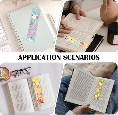 Cute Axolotl UV DTF Stickers - 24 Sheets Pink Mexican Salamander Rub on Transfer Sticker for Blank Bookmark, Waterproof UV DTF Cold Decals DIY Acrylic Bookmarks Craft Decorations for Women in Saudi Arabia