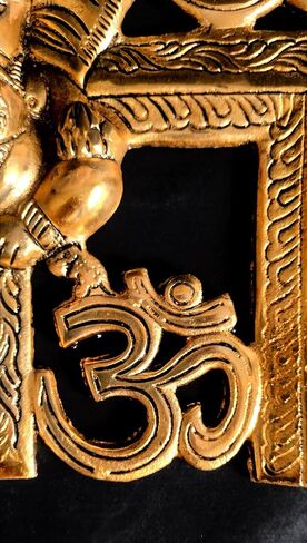 NANNUDECO Brass Wall Hanging Decorative Sculptures Home Accents Article Room decor Ganesha,OM Swastik 8 Inch size (1, OM Swastik, 8 inch) in Saudi Arabia