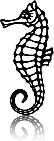 VALINSKY Metal Seahorse Coastal Wall Decor,Black Metal Ocean Beach Wall Art Hanging for Home Living Room Bedroom in Kuwait