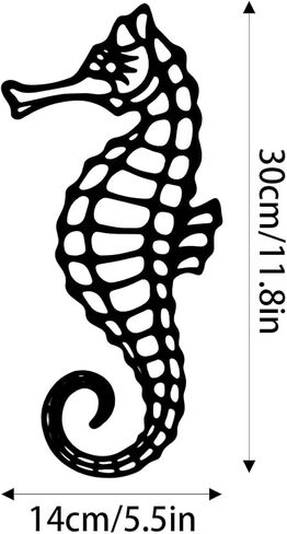 VALINSKY Metal Seahorse Coastal Wall Decor,Black Metal Ocean Beach Wall Art Hanging for Home Living Room Bedroom in Kuwait