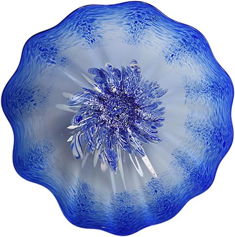 Art Glass Wall Decor Plate, Unique Hand-Blown Glass Wall Plates, Murano Glass Decorative Plate for Kitchen, Staircase, Hallway, Living Room, Dining Table in Saudi Arabia