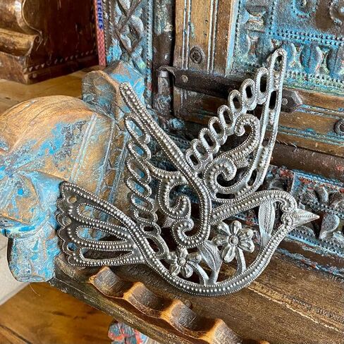 It's Cactus Hand Cut Dove of Peace, Fair Trade Haitian Metal Art 7" x 6.5", Wall Hanging Peace Symbol, Garden Spring Home Decor in Kuwait