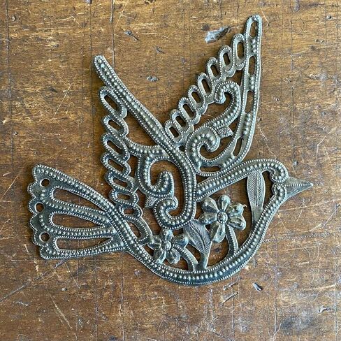 It's Cactus Hand Cut Dove of Peace, Fair Trade Haitian Metal Art 7" x 6.5", Wall Hanging Peace Symbol, Garden Spring Home Decor in Kuwait