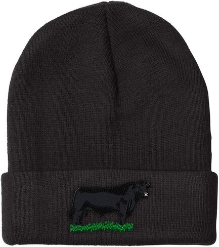 Custom Beanies for Men Angus Bull Embroidery Winter Hats for Women Acrylic Skull Cap 1 Size in Saudi Arabia
