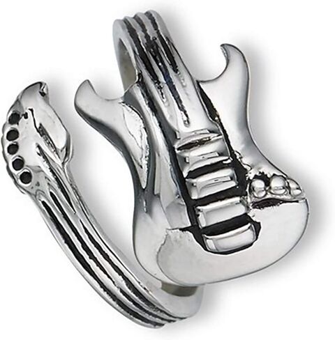 Fantasy Forge Jewelry خاتم جيتار كهربائي للنساء والرجال من الفولاذ المقاوم للصدأ قابل للتعديل مقاسات فرقة الموسيقى 7-12 in Kuwait