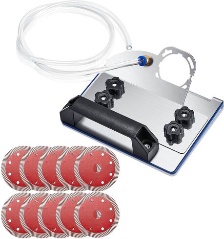 Hicarer Angle Grinder Stand for Tile 45° Chamfer Cutting Tile Chamfering Tool with 3 Saw Blades a Hose Angle Grinder Bracket Grinder Holder Type 100 Angle Grinder Attachment for Ceramic Stone Cutting in Saudi Arabia
