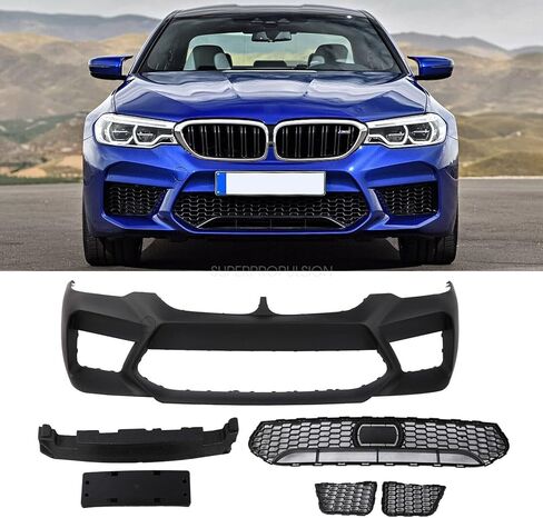PENSUN F90 Front Bumper W/O PDC Fit for 2017-2020 G30 BMW 5 Series 530i 530e 540i in Kuwait