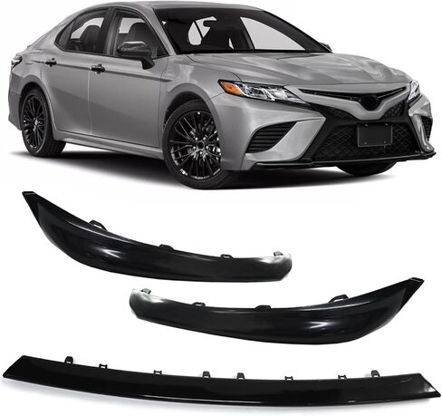 المصد الأمامي مصبغة النفخ السفلية تناسب 2018 2019 2020 تويوتا كامري SE XSE الهجين الجبهة السفلى الشفة 3 قطعة | السائق الأوسط والأيسر وجانب الراكب الأيمن in Kuwait