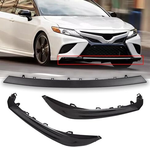 المصد الأمامي مصبغة النفخ السفلية تناسب 2018 2019 2020 تويوتا كامري SE XSE الهجين الجبهة السفلى الشفة 3 قطعة | السائق الأوسط والأيسر وجانب الراكب الأيمن in Kuwait