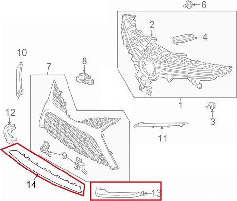 المصد الأمامي مصبغة النفخ السفلية تناسب 2018 2019 2020 تويوتا كامري SE XSE الهجين الجبهة السفلى الشفة 3 قطعة | السائق الأوسط والأيسر وجانب الراكب الأيمن in Kuwait