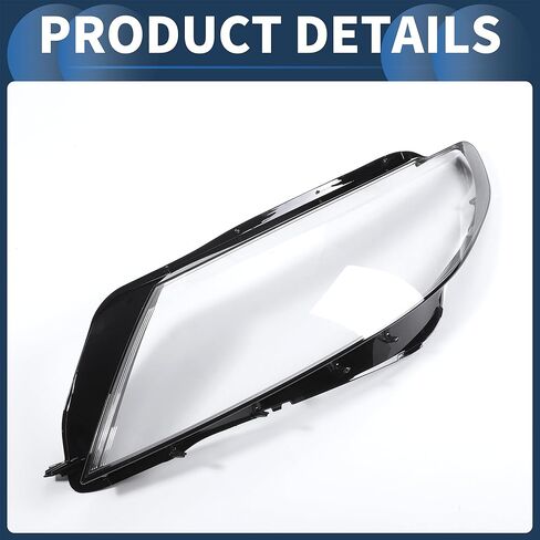Headlight Lens Cover Front Left Headlight Headlamp Lense Clear Lens Cover No.3C8941751 for Volkswagen CC 2013-2017 PC Black Clear in Saudi Arabia