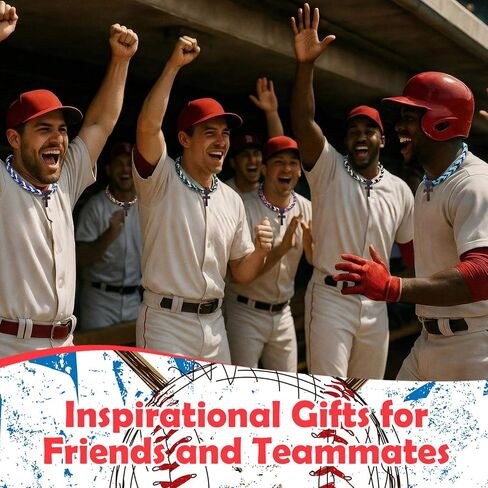 Tondiamo 12 Pieces Baseball Necklace with Cross Pendant Bulk 18 in Multicolor 3 Braided Rope Titanium Tornado Sports Necklace for Baseball Party Favors Team Gifts Goodie Bag Stuffers, 12 Colors in Saudi Arabia