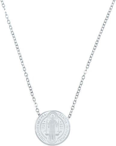 Catholic Town Saint Benedict Stainless Steel pendant with chain Available in Gold and Silver colors in Kuwait