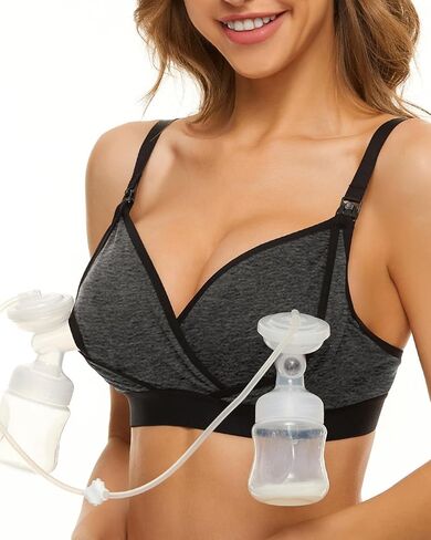 Pumping Bra Hands Free Pumping Bra and Nursing Bra Adjustable Wireless Comfortable Pump Bra Plus Size Fits Breast Pumps in Kuwait