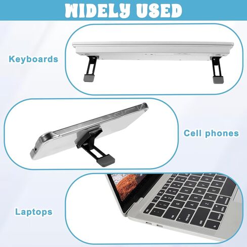 2pcs Keyboard Riser Tilt for Desk Adjustable Computer Stand Tilt Wedge Foldable Keyboard Lifter for Desk Portable Mini Laptop Feet with Anti-Slip Pads Universal Office Accessories (Black) in Kuwait