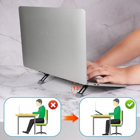 2pcs Keyboard Riser Tilt for Desk Adjustable Computer Stand Tilt Wedge Foldable Keyboard Lifter for Desk Portable Mini Laptop Feet with Anti-Slip Pads Universal Office Accessories (Black) in Kuwait