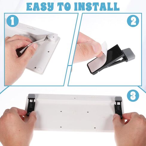 2pcs Keyboard Riser Tilt for Desk Adjustable Computer Stand Tilt Wedge Foldable Keyboard Lifter for Desk Portable Mini Laptop Feet with Anti-Slip Pads Universal Office Accessories (Black) in Kuwait