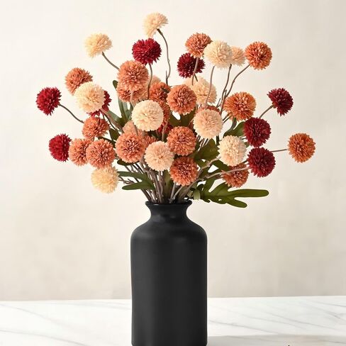 Waipfaru Fall Decor, Fall Decorations for Home，2Pcs Fake Flowers with Plastic Base, Fall Leaves, Thanksgiving Table Decorations, Artificial Fall Flowers for Tabletop, Fall Centerpieces for Tables in Kuwait