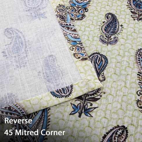 always4u Linen Look Curtains Paisley Floral Print 63 Inches Long Light Filtering Window Drapes for Living Room Farmhouse Curtain Bedroom 2 Panels in Saudi Arabia