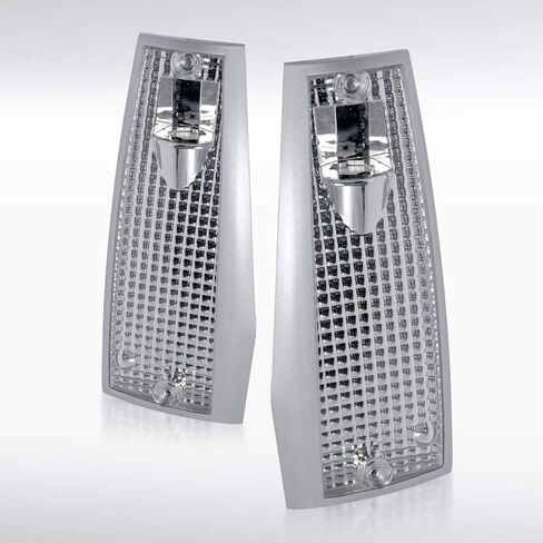 Autozensation Compatible with Jeep Cherokee 1984-1996, 86-92 Comanche, 84-85 Wagoneer Limited Xj, Chrome Housing Clear Lens Corner Lights in Kuwait