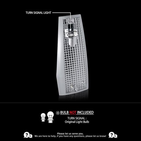 Autozensation Compatible with Jeep Cherokee 1984-1996, 86-92 Comanche, 84-85 Wagoneer Limited Xj, Chrome Housing Clear Lens Corner Lights in Kuwait