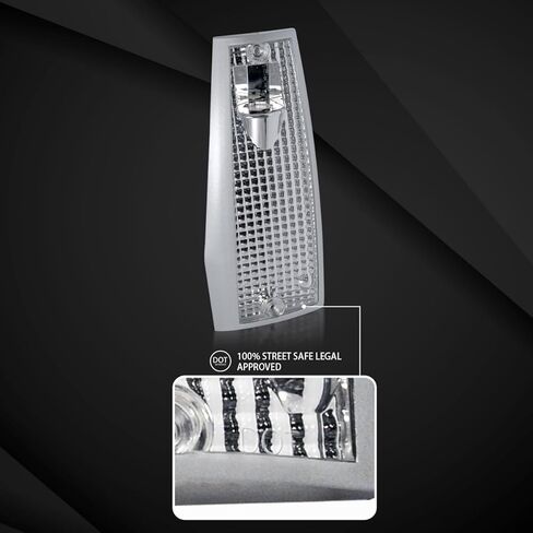 Autozensation Compatible with Jeep Cherokee 1984-1996, 86-92 Comanche, 84-85 Wagoneer Limited Xj, Chrome Housing Clear Lens Corner Lights in Kuwait