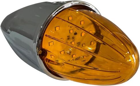 5PCS 17 LED Amber Torpedo Cab Marker Roof Running Top Lights Chrome Assembly for Peterbilt Kenworth Freightliner International Mack Trucks, 12V Waterproof Roof Clearance Lights in Kuwait