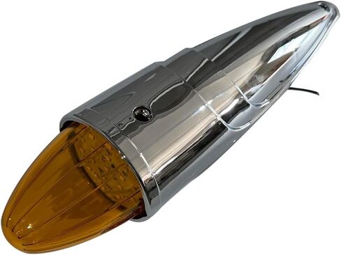 5PCS 17 LED Amber Torpedo Cab Marker Roof Running Top Lights Chrome Assembly for Peterbilt Kenworth Freightliner International Mack Trucks, 12V Waterproof Roof Clearance Lights in Kuwait