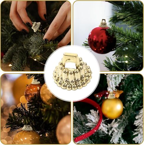 Christmas Ball Cap Accessories - 200 Pack Golden Ornament Tops for DIY Christmas Decorations Replacement Caps for Standard Ornaments in Saudi Arabia