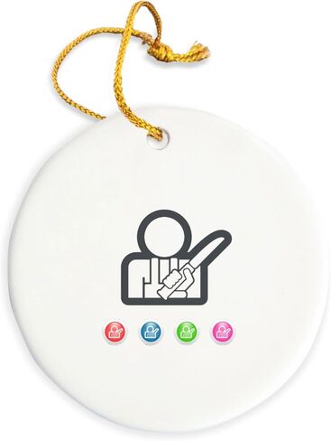 Butcher Icon Ceramic Ornament - Christmas Decorations - 3" Circle Ceramic Ornament in Kuwait