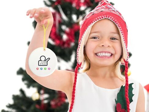 Butcher Icon Ceramic Ornament - Christmas Decorations - 3" Circle Ceramic Ornament in Kuwait