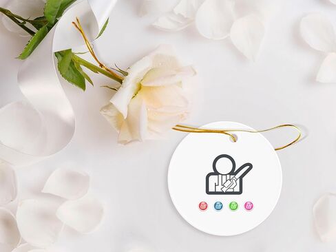 Butcher Icon Ceramic Ornament - Christmas Decorations - 3" Circle Ceramic Ornament in Kuwait