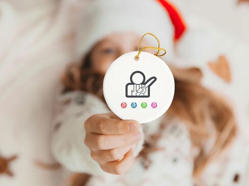 Butcher Icon Ceramic Ornament - Christmas Decorations - 3" Circle Ceramic Ornament in Kuwait