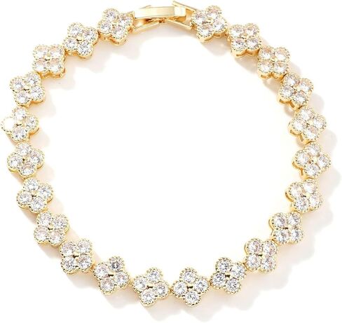 PHOENIX NEST18K gold-plated double-sided women's adjustable clover lucky bracelet set for women, white/black/red/green/red/orange/yellow/blue/indigo/purple flower lucky four leaf bracelet, charming and fashionable jewelry giftBanquet/Christmas Gift in Kuwait