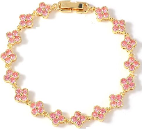 PHOENIX NEST18K gold-plated double-sided women's adjustable clover lucky bracelet set for women, white/black/red/green/red/orange/yellow/blue/indigo/purple flower lucky four leaf bracelet, charming and fashionable jewelry giftBanquet/Christmas Gift in Kuwait