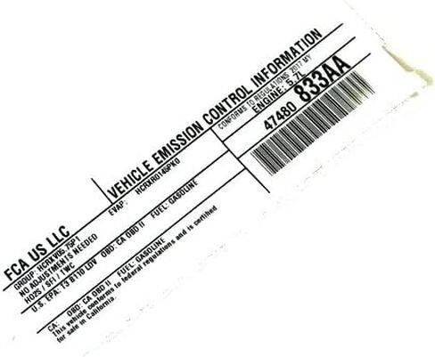 Mopar 47480833AA LABEL VECI LABEL in Saudi Arabia