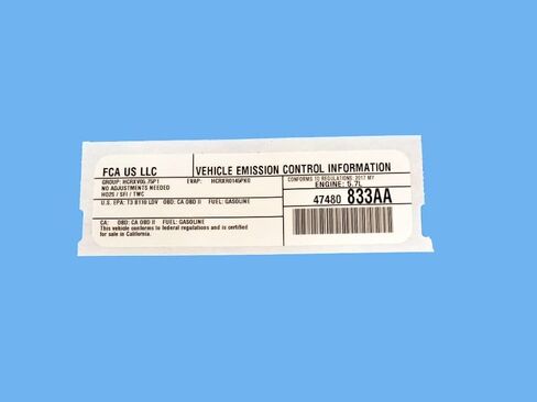 Mopar 47480833AA LABEL VECI LABEL in Saudi Arabia