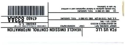 Mopar 47480833AA LABEL VECI LABEL in Saudi Arabia